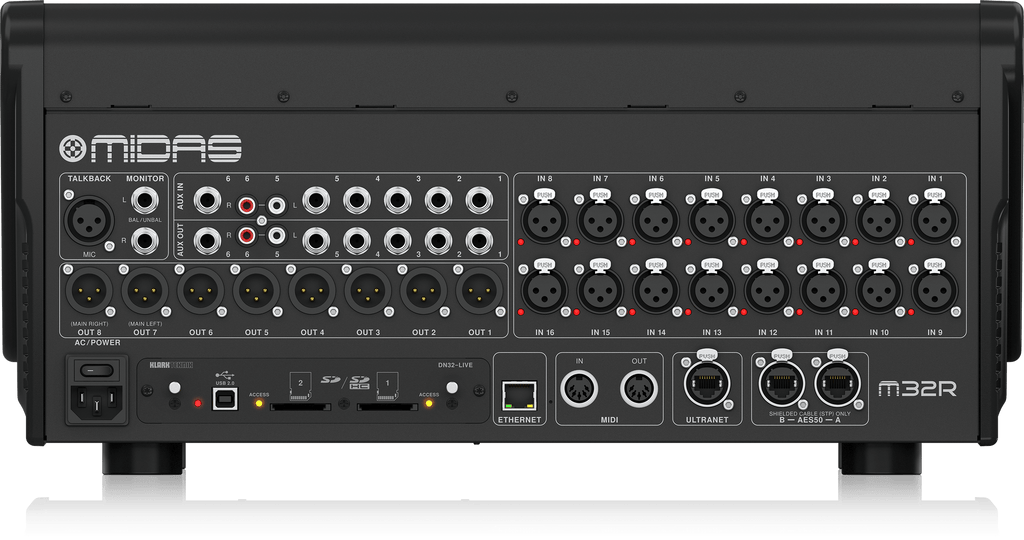 Midas M32R LIVE Digital Console for Live and Studio with 40 Input Channels, 16 Midas PRO Microphone Preamplifiers