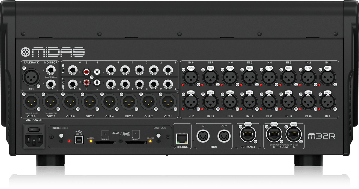 Midas M32R LIVE Digital Console for Live and Studio with 40 Input Channels, 16 Midas PRO Microphone Preamplifiers