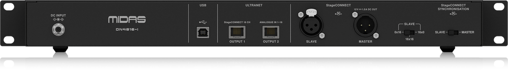 Midas DN4816-I Bus-Powered StageConnect Interface with 16 Analogue Inputs and Dual Ultranet Outputs