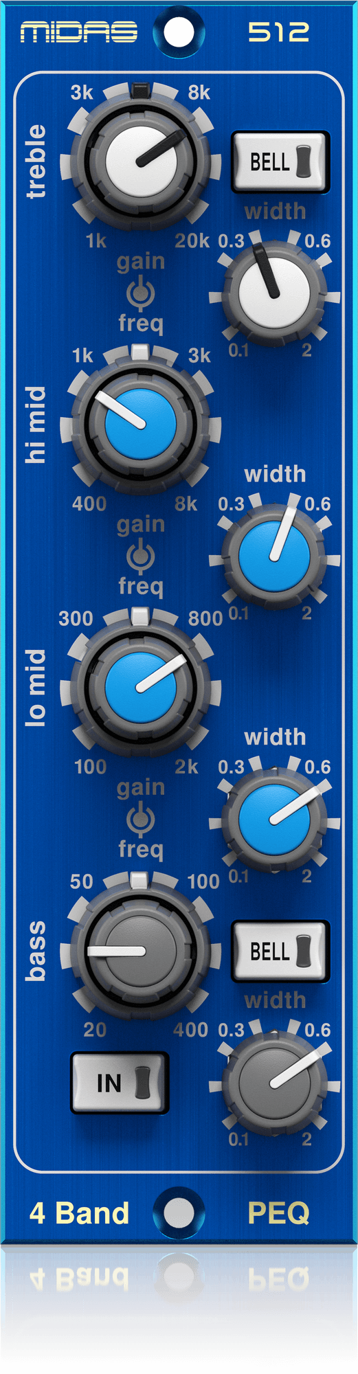 Midas PARAMETRIC EQUALISER 512 V2 500 Series 4-Band Fully Parametric Equaliser Based on Midas HERITAGE 3000
