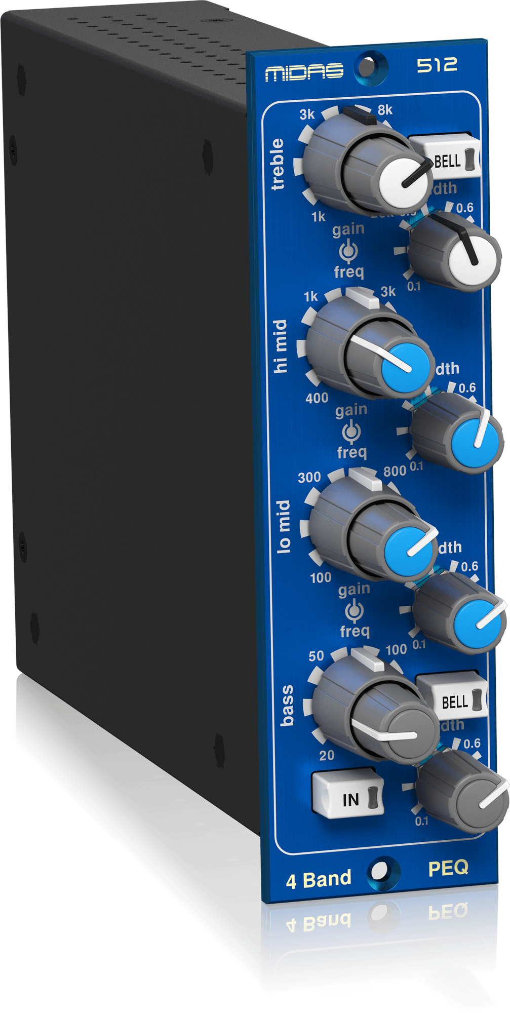 Midas PARAMETRIC EQUALISER 512 V2 500 Series 4-Band Fully Parametric Equaliser Based on Midas HERITAGE 3000