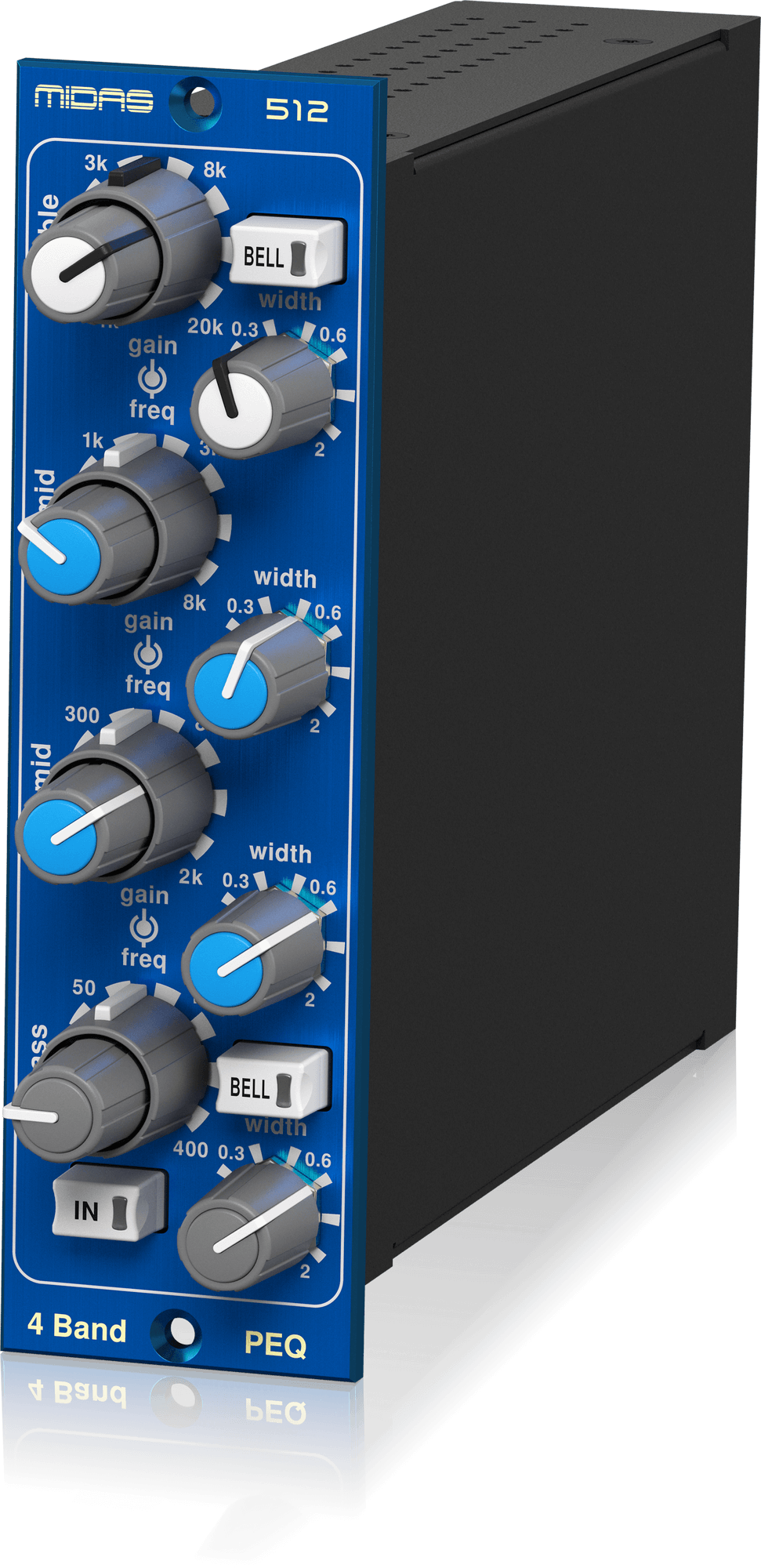 Midas PARAMETRIC EQUALISER 512 V2 500 Series 4-Band Fully Parametric Equaliser Based on Midas HERITAGE 3000