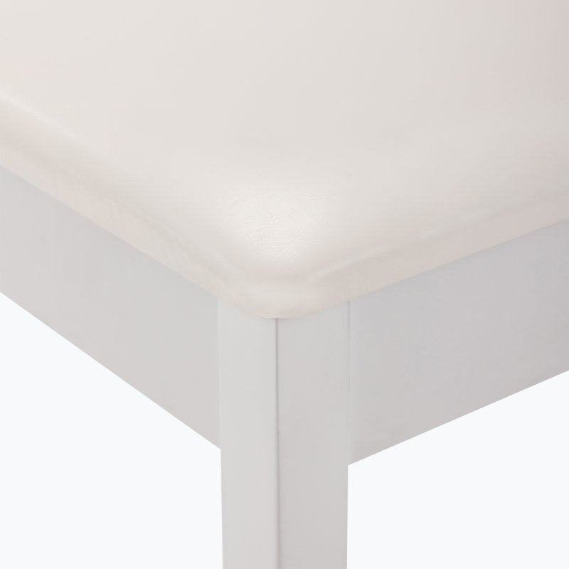On-Stage KB8802W, Keyboard/Piano Bench, Height 19.5", 240 lbs. Weight Capacity, Wood / Vinyl Construction, White