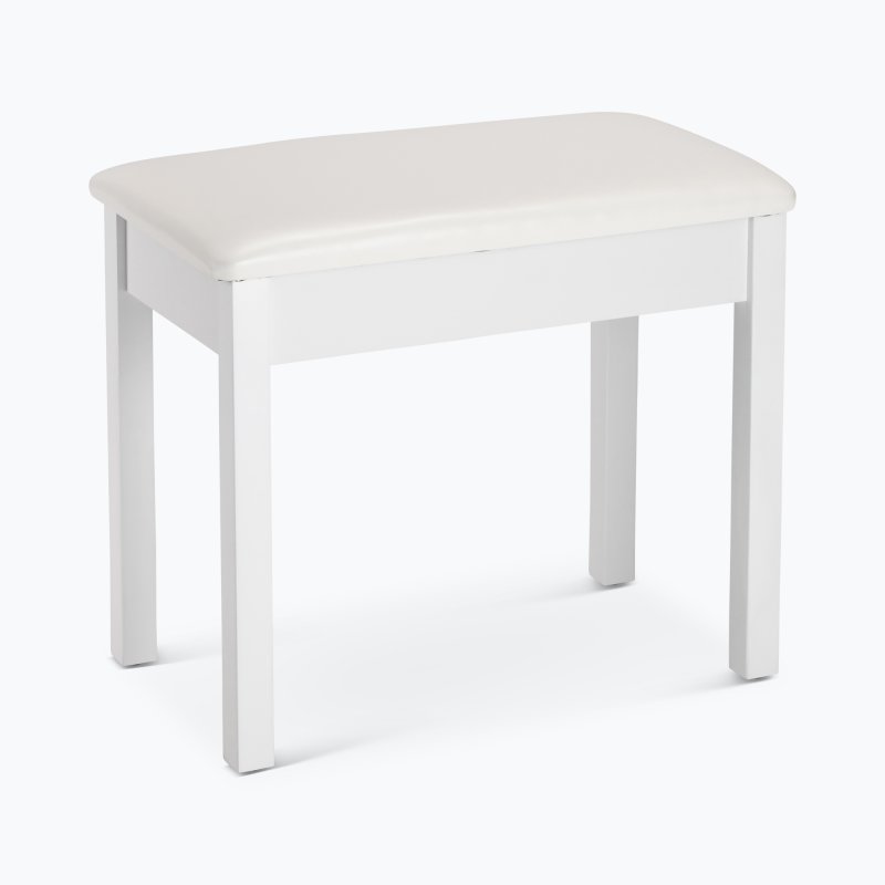 On-Stage KB8802W, Keyboard/Piano Bench, Height 19.5", 240 lbs. Weight Capacity, Wood / Vinyl Construction, White