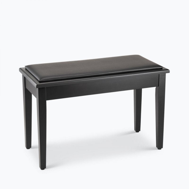 On-Stage KB8904B, Deluxe Keyboard/Piano Bench, Height 19.5", 240 lbs. Weight Capacity, Wood / Vinyl Construction, Black Satin