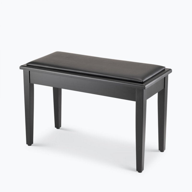 On-Stage KB8904B, Deluxe Keyboard/Piano Bench, Height 19.5", 240 lbs. Weight Capacity, Wood / Vinyl Construction, Black Satin