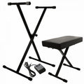 On-Stage KPK6520-CB, Keyboard Stand and Bench Pack with Keyboard Sustain Pedal, Bolted Stand Construction Provides Durability for Reliable Performance, Stand Height Adjusts to a Comfortable Level for Playing While Sitting