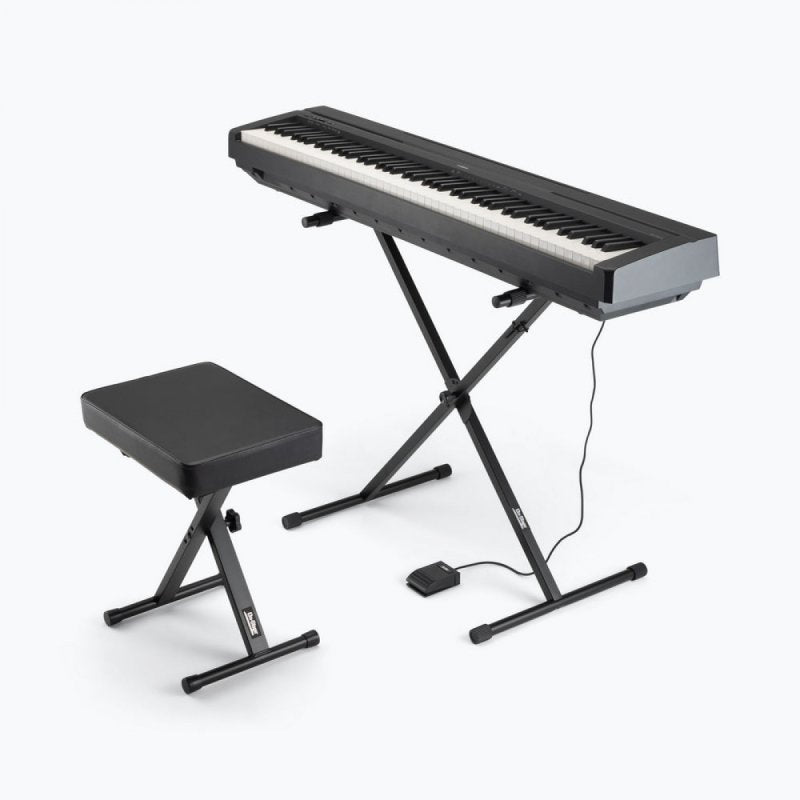 On-Stage KPK6520-CB, Keyboard Stand and Bench Pack with Keyboard Sustain Pedal, Bolted Stand Construction Provides Durability for Reliable Performance, Stand Height Adjusts to a Comfortable Level for Playing While Sitting