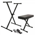 On-Stage KPK6550, Keyboard Stand and Bench Pack with Keyboard Sustain Pedal, A Complete Setup for Comfortably Playing a Keyboard and Controlling, Bolted Stand Construction Provides Durability for Reliable Performance