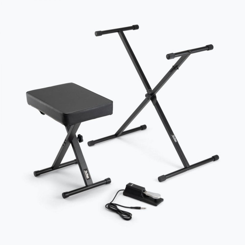 On-Stage KPK6550, Keyboard Stand and Bench Pack with Keyboard Sustain Pedal, A Complete Setup for Comfortably Playing a Keyboard and Controlling, Bolted Stand Construction Provides Durability for Reliable Performance