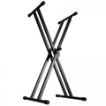 On-Stage KS7171, Double-X Keyboard Stand with Bolted Construction, Height Adjustment 27" - 39", 120 lb Weight Capacity, 11" - 31" Base Spread, Bolted Metal Construction, Black