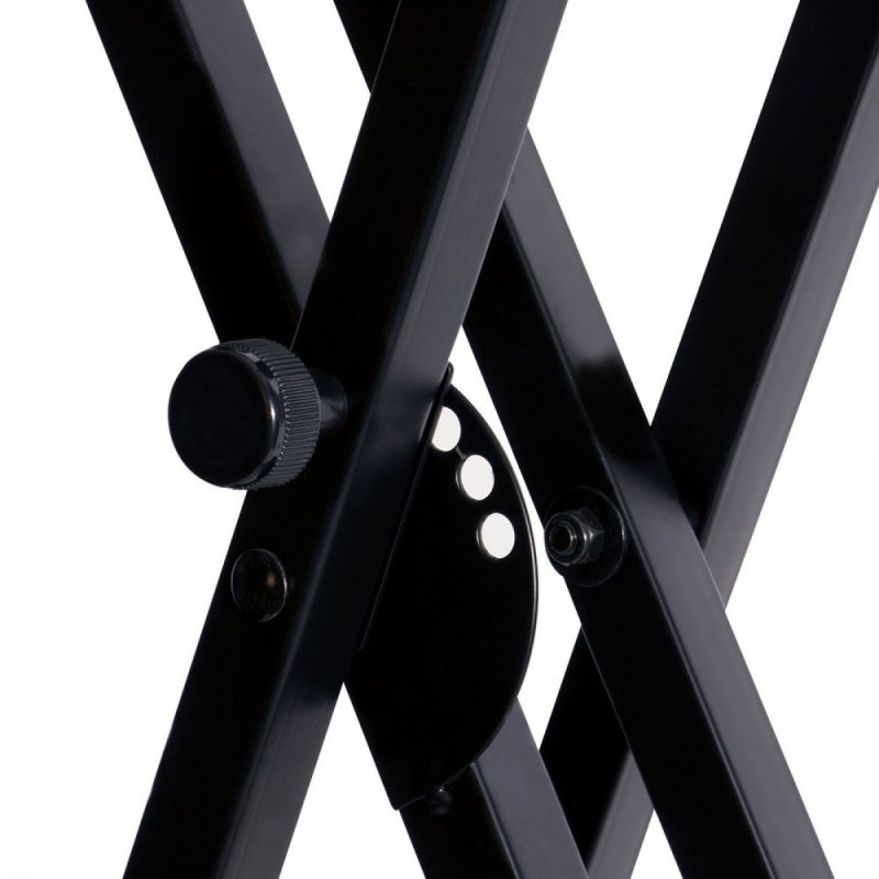 On-Stage KS7171, Double-X Keyboard Stand with Bolted Construction, Height Adjustment 27" - 39", 120 lb Weight Capacity, 11" - 31" Base Spread, Bolted Metal Construction, Black