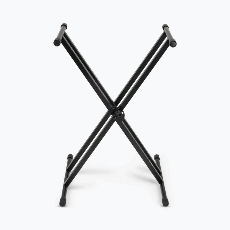 On-Stage KS7191, Double-X Keyboard Stand, Height Adjustment 27" - 39", 120 lb Weight Capacity, 11" - 31" Base Spread, Welded Metal Construction, Black
