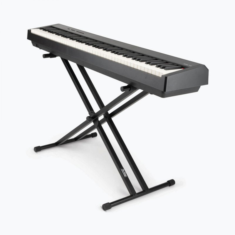 On-Stage KS7191, Double-X Keyboard Stand, Height Adjustment 27" - 39", 120 lb Weight Capacity, 11" - 31" Base Spread, Welded Metal Construction, Black