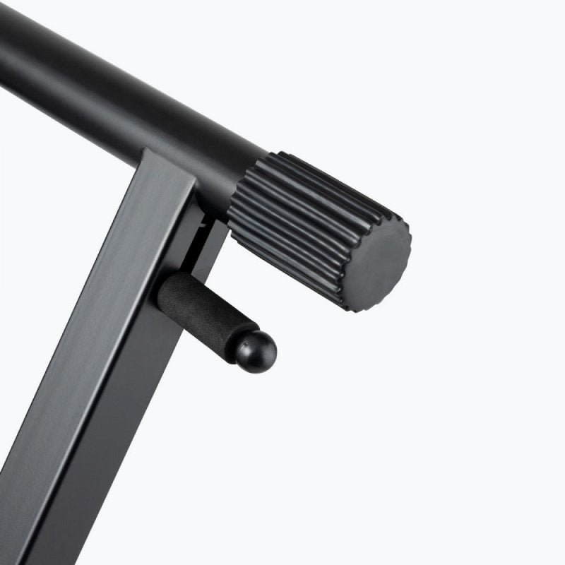 On-Stage KS7291, ERGO-LOK Double-X Keyboard Stand with Welded Construction, Height Adjustment 27" - 38", 320 lbs. Weight Capacity, 12" - 32" Base Spread, Welded Metal Construction, Black