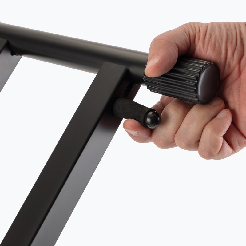 On-Stage KS7292, Double-X ERGO-LOK Keyboard Stand with Second Tier, 320 lbs. Weight Capacity, 12" - 32" Base Spread, Black