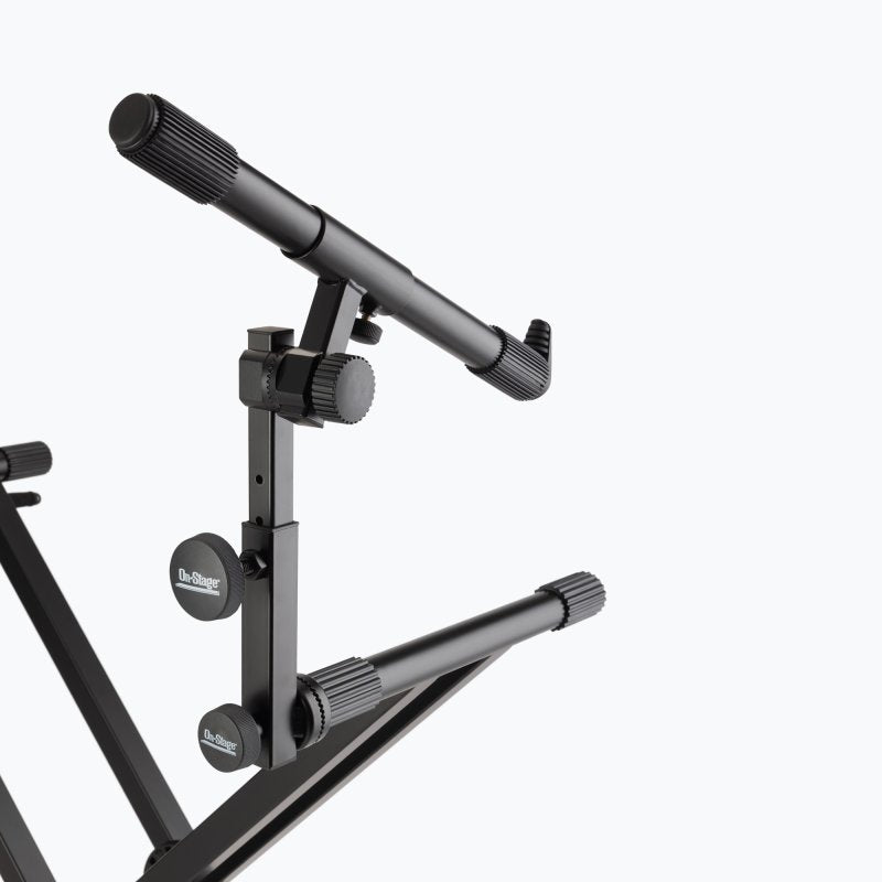 On-Stage KS7292, Double-X ERGO-LOK Keyboard Stand with Second Tier, 320 lbs. Weight Capacity, 12" - 32" Base Spread, Black