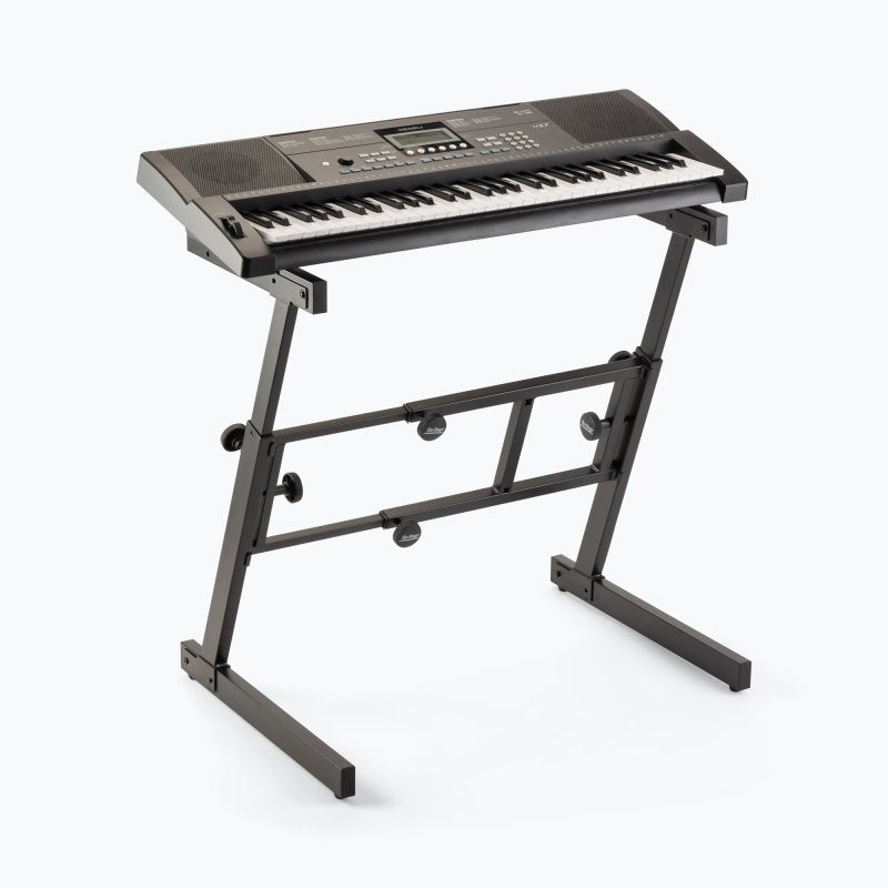 On-Stage KS7350, Folding-Z Keyboard Stand, Height Adjustment 23.5" - 36.5", 375 lbs. Weight Capacity, Welded Metal Construction, Black