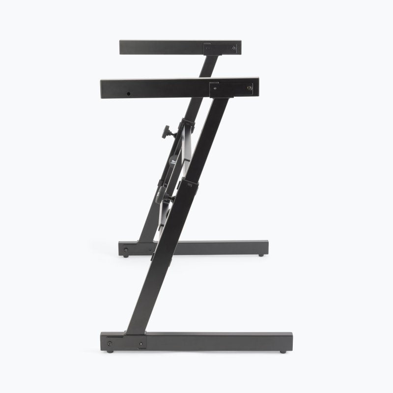 On-Stage KS7350, Folding-Z Keyboard Stand, Height Adjustment 23.5" - 36.5", 375 lbs. Weight Capacity, Welded Metal Construction, Black