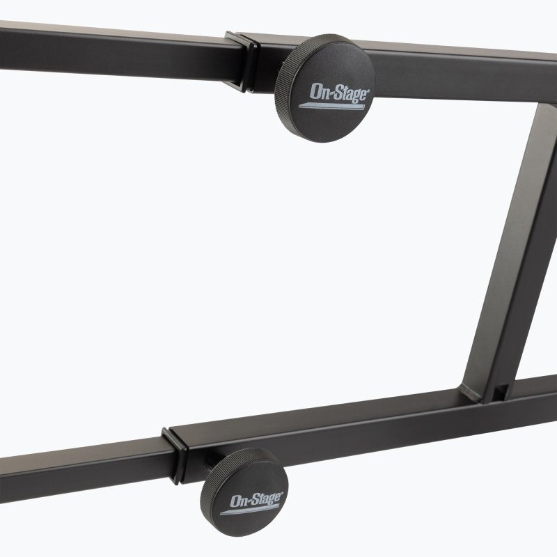 On-Stage KS7350, Folding-Z Keyboard Stand, Height Adjustment 23.5" - 36.5", 375 lbs. Weight Capacity, Welded Metal Construction, Black