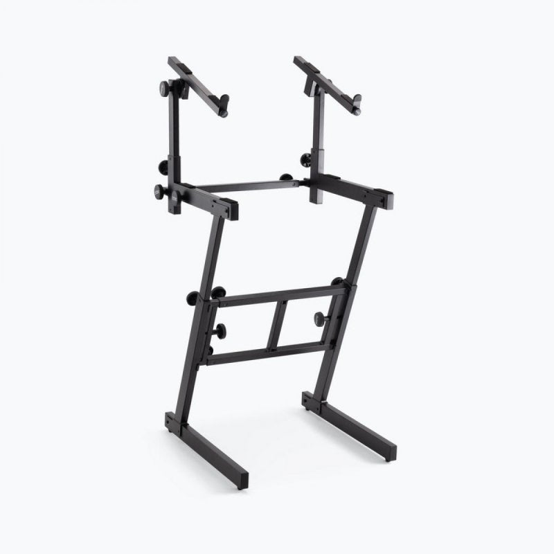 On-Stage KS7365EJ, Folding-Z Keyboard Stand with Second Tier, 400 lbs. Weight Capacity, Welded Metal Construction, Black