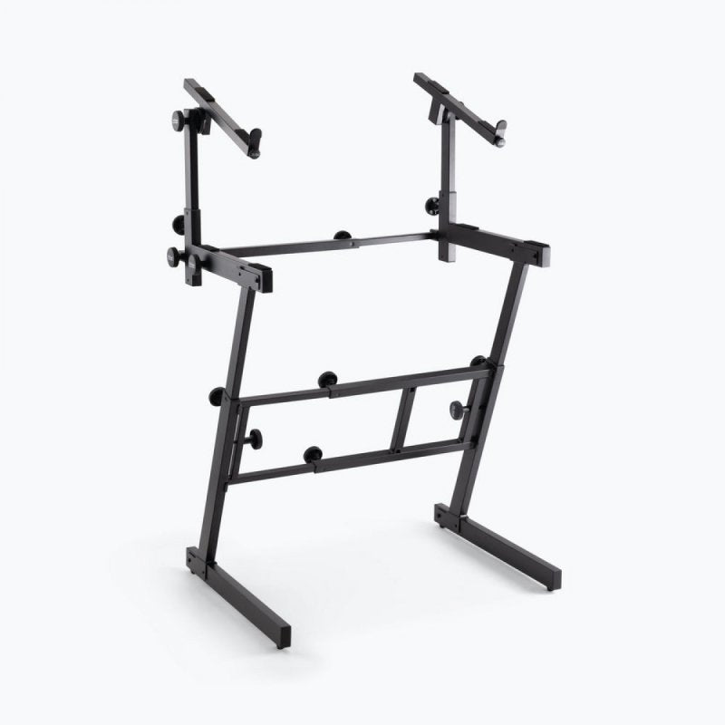 On-Stage KS7365EJ, Folding-Z Keyboard Stand with Second Tier, 400 lbs. Weight Capacity, Welded Metal Construction, Black