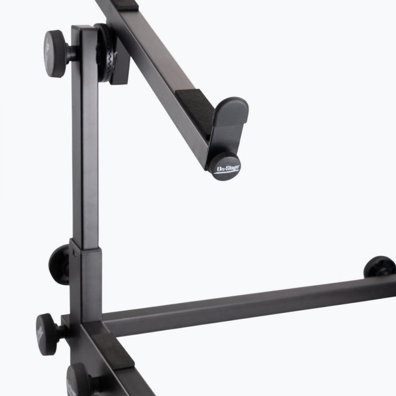 On-Stage KS7365EJ, Folding-Z Keyboard Stand with Second Tier, 400 lbs. Weight Capacity, Welded Metal Construction, Black