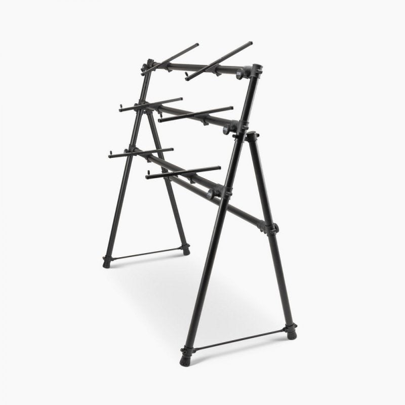 On-Stage KS7903, Three-Tier A-Frame Keyboard Stand, Height 54", 40 lbs. Per Tier (120 lbs. total) Weight Capacity, Aluminum, Bolted Metal Construction, Black