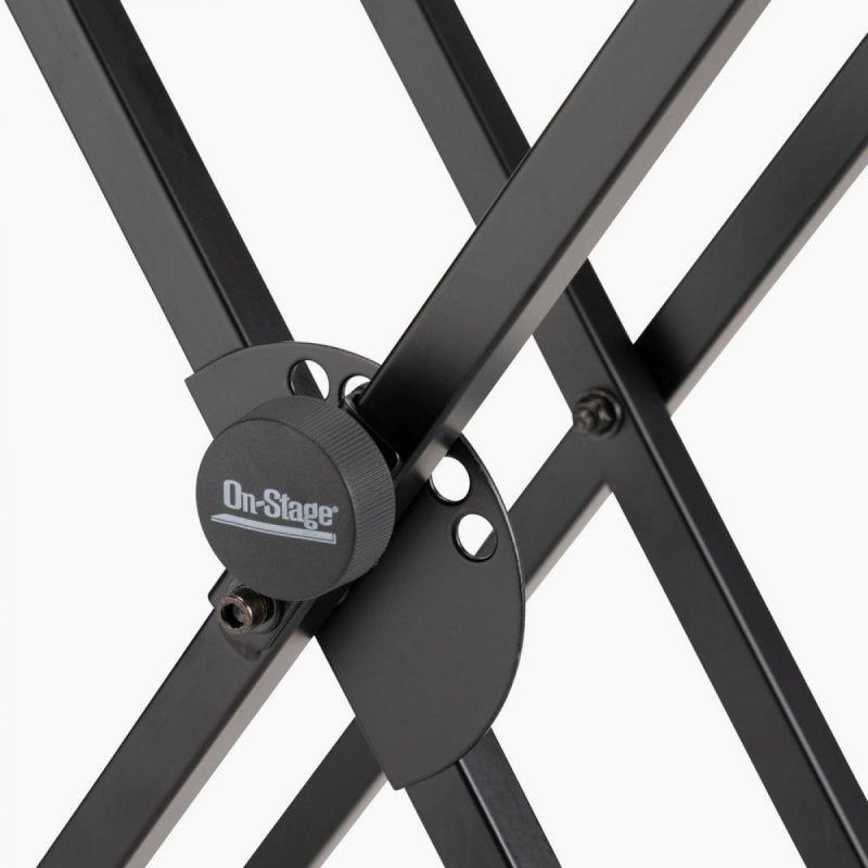 On-Stage KS8191XX, Double-X Bullet Nose Keyboard Stand with Lok-Tight Construction, Height Adjustment 27" - 39", 200 lbs. Weight Capacity, 11" - 31" Base Spread, Lok-Tight Metal Construction, Black