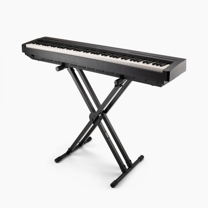 On-Stage KS8291XX, ERGO-LOK Double-X Keyboard Stand with Lok-Tight Construction, Height Adjustment 24.75" - 38.25", 27" - 38", 320 lbs. Weight Capacity, 12" - 32" Base Spread, Lok-Tight Metal Construction