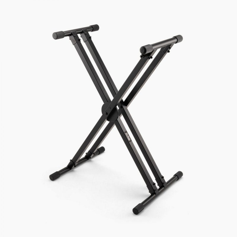 On-Stage KS8291XX, ERGO-LOK Double-X Keyboard Stand with Lok-Tight Construction, Height Adjustment 24.75" - 38.25", 27" - 38", 320 lbs. Weight Capacity, 12" - 32" Base Spread, Lok-Tight Metal Construction