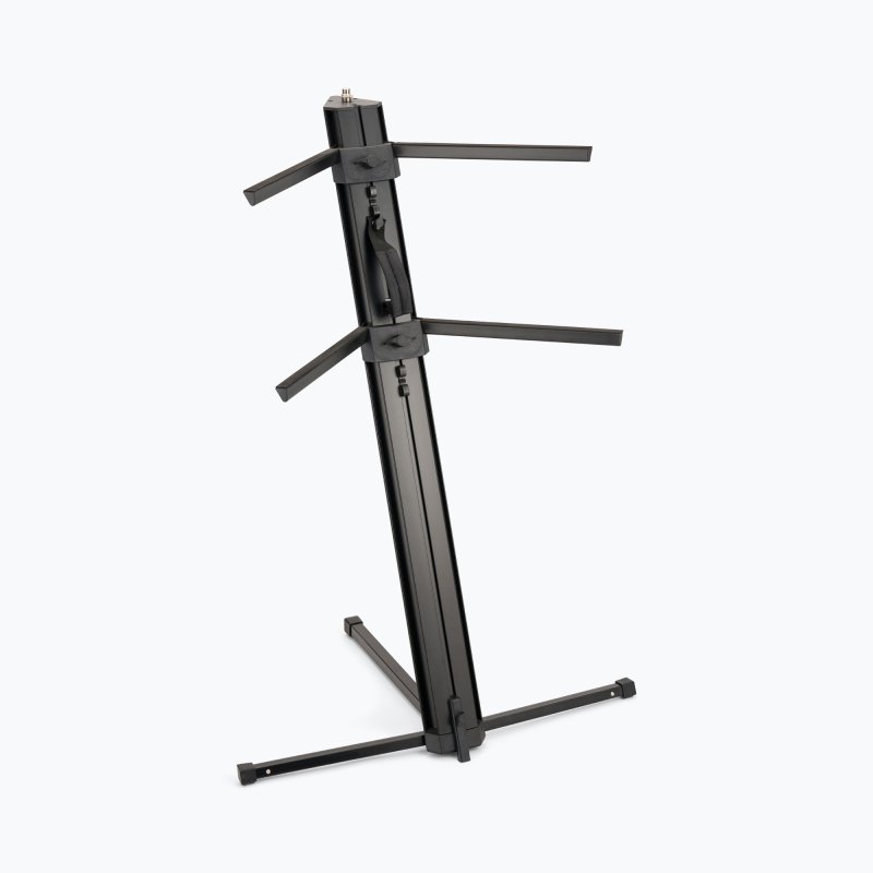 On-Stage KS9102, Quantum Core Column Keyboard Stand, Height Adjustment 10" - 44", 125 lbs. Per Tier (250 lbs. total) Weight Capacity, 32" Base Spread, Black