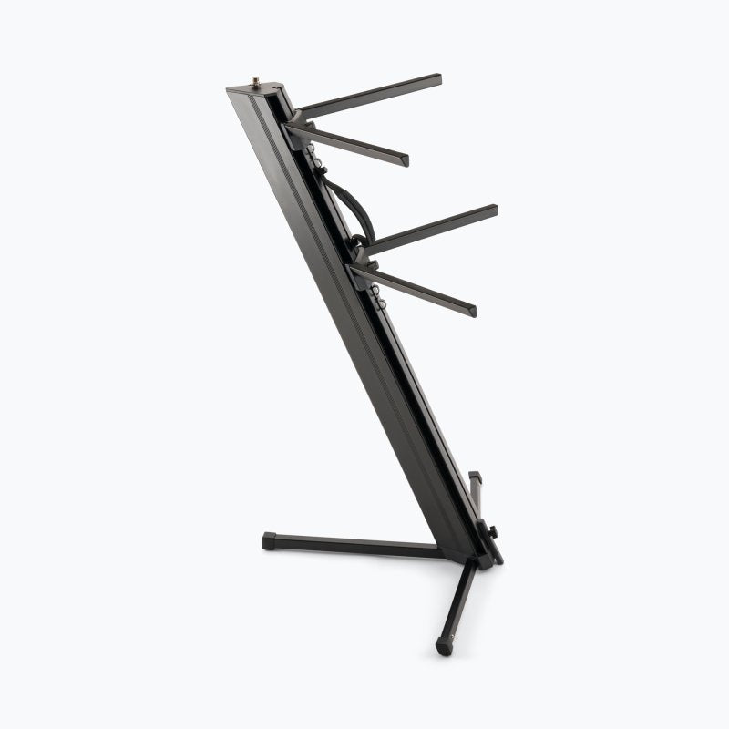 On-Stage KS9102, Quantum Core Column Keyboard Stand, Height Adjustment 10" - 44", 125 lbs. Per Tier (250 lbs. total) Weight Capacity, 32" Base Spread, Black