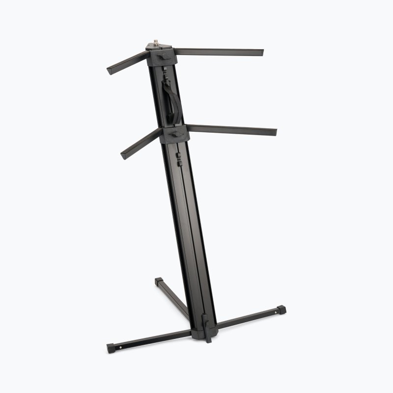 On-Stage KS9102, Quantum Core Column Keyboard Stand, Height Adjustment 10" - 44", 125 lbs. Per Tier (250 lbs. total) Weight Capacity, 32" Base Spread, Black