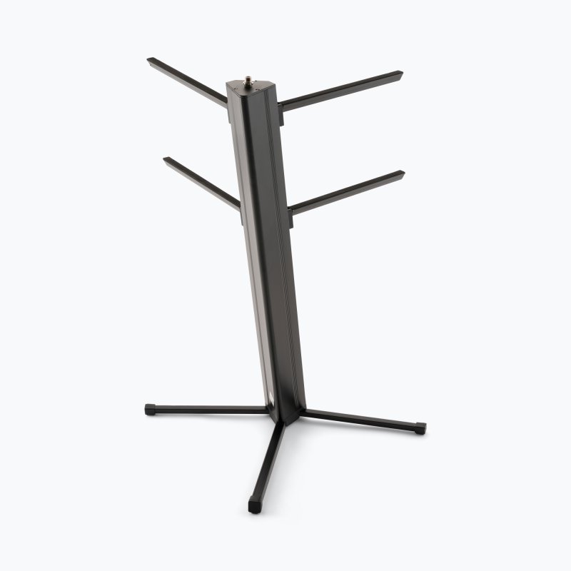 On-Stage KS9102, Quantum Core Column Keyboard Stand, Height Adjustment 10" - 44", 125 lbs. Per Tier (250 lbs. total) Weight Capacity, 32" Base Spread, Black