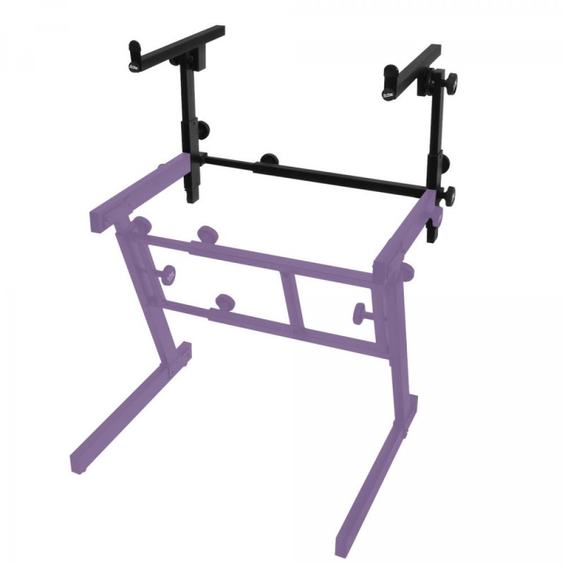 On-Stage KSA7550, Second Tier for KS7350 Folding-Z Keyboard Stand, Height Adjustment 9" - 14", 60 lbs. Weight Capacity, Black