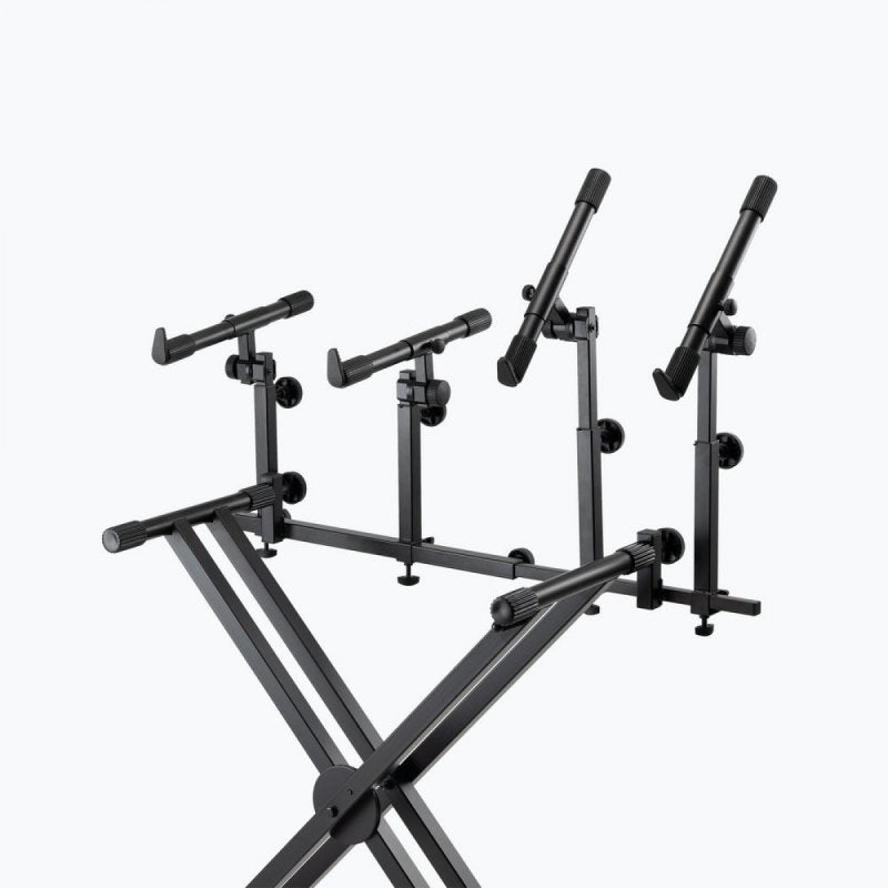 On-Stage KSA8500, Deluxe Keyboard Tier, 66 lbs. (33 lbs. Per Set of arms) Weight Capacity, Black