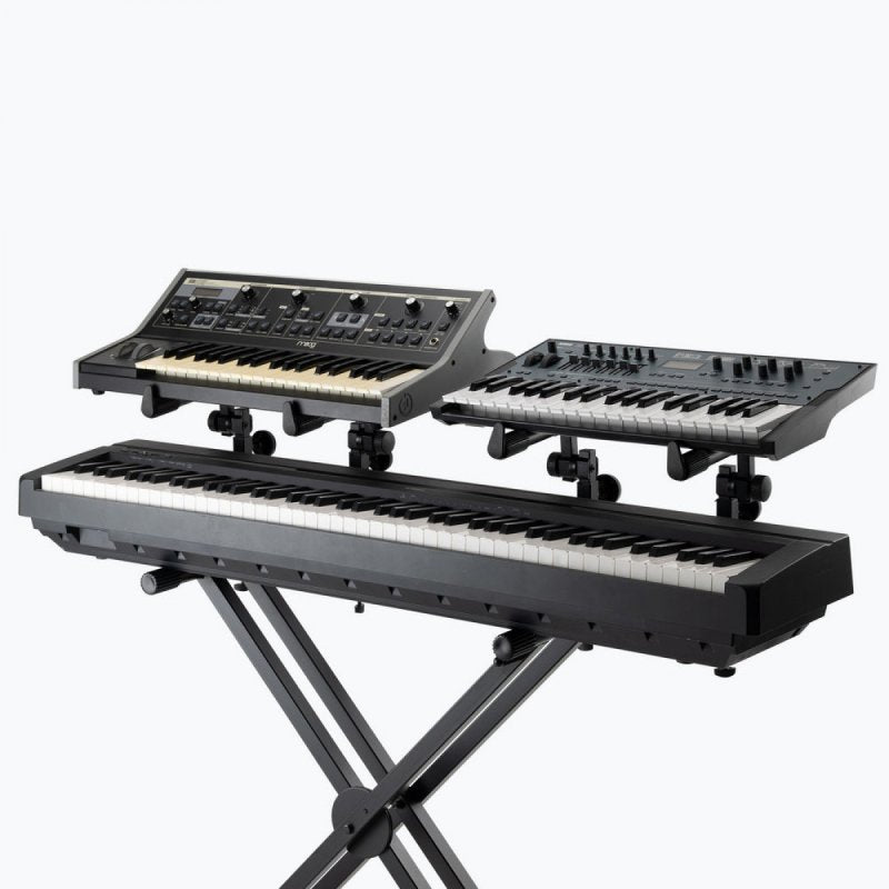 On-Stage KSA8500, Deluxe Keyboard Tier, 66 lbs. (33 lbs. Per Set of arms) Weight Capacity, Black