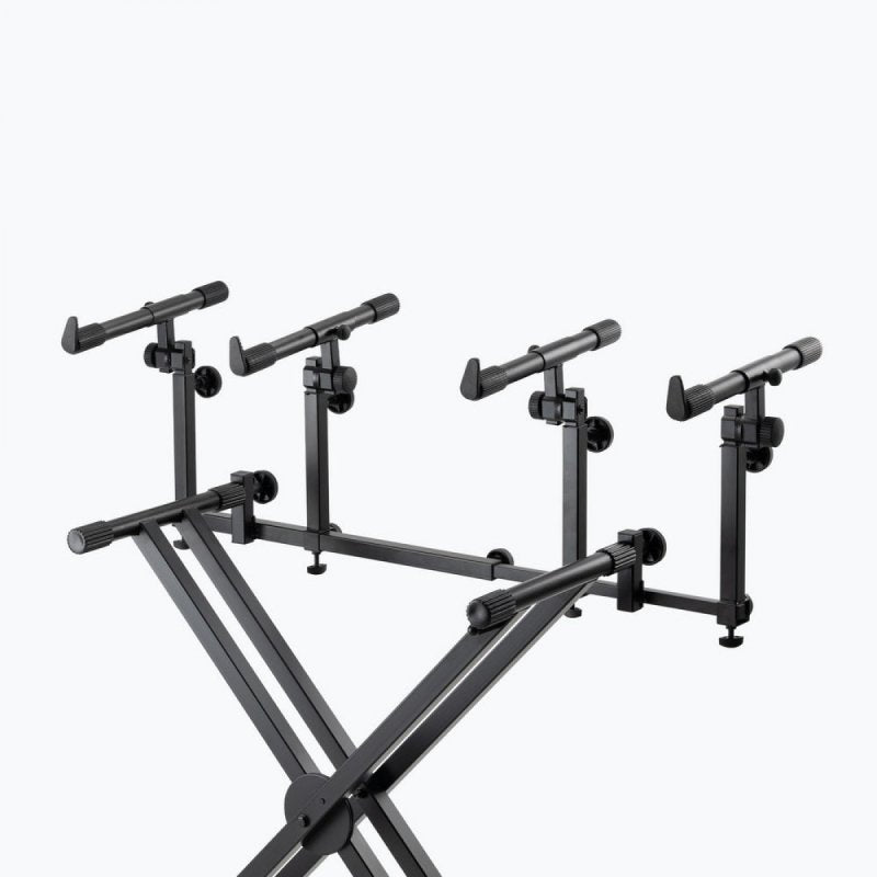 On-Stage KSA8500, Deluxe Keyboard Tier, 66 lbs. (33 lbs. Per Set of arms) Weight Capacity, Black