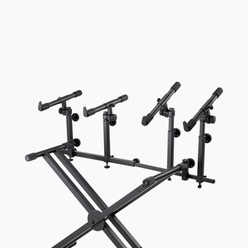 On-Stage KSA8500, Deluxe Keyboard Tier, 66 lbs. (33 lbs. Per Set of arms) Weight Capacity, Black