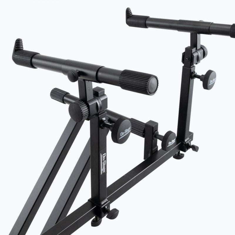 On-Stage KSA8500, Deluxe Keyboard Tier, 66 lbs. (33 lbs. Per Set of arms) Weight Capacity, Black