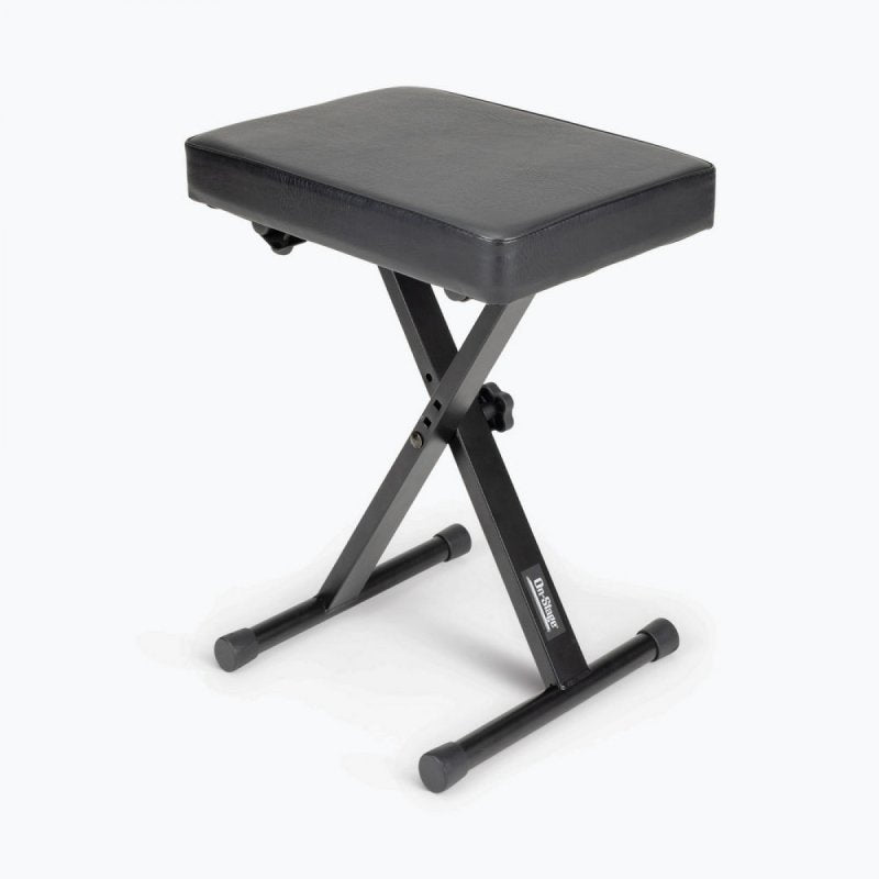 On-Stage KT7800, Three-Position X-Style Keyboard Bench, Height Adjustment 18.75" - 20.5", 300 lbs. Weight Capacity, Welded Metal Construction, Black