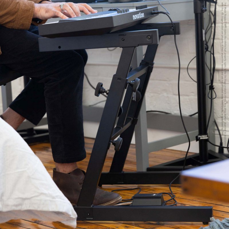 On-Stage KT7800-PLUS, Deluxe X-Style Keyboard Bench, Height Adjustment 19.5", 21.5", 23", 24.5", 360 lbs. Weight Capacity, Welded Metal Construction, Black