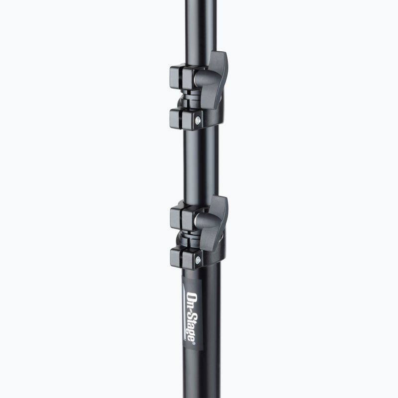 On-Stage LS-MS7620, 13' Tripod Lighting/Mic Stand, Height Adjustment 47"-156", 15 lbs Weight Capacity, 35" Base Spread, Aluminum Construction, Black