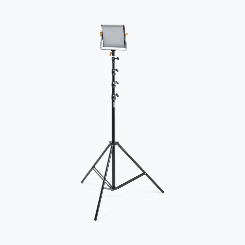 On-Stage LS-MS7620, 13' Tripod Lighting/Mic Stand, Height Adjustment 47"-156", 15 lbs Weight Capacity, 35" Base Spread, Aluminum Construction, Black
