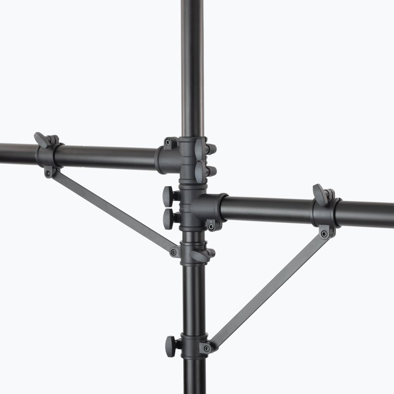 On-Stage LS7720BLT, Lighting Stand with Side Bars, Height Adjustment 60" - 120", 110 lbs Weight Capacity, 48" Base Spread, Aluminum Construction, Black