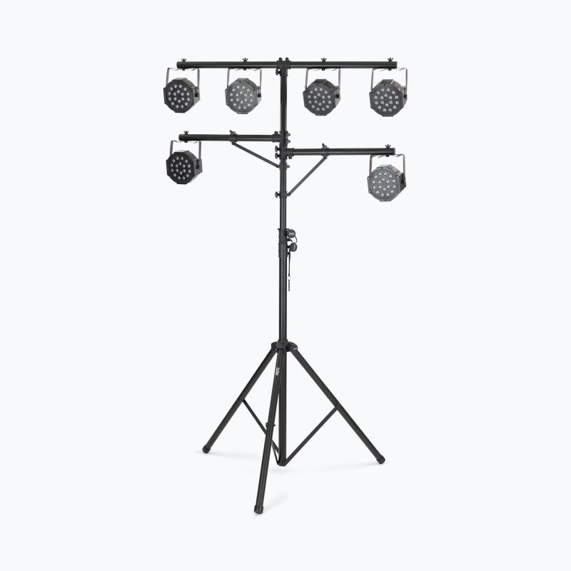 On-Stage LS7720BLT, Lighting Stand with Side Bars, Height Adjustment 60" - 120", 110 lbs Weight Capacity, 48" Base Spread, Aluminum Construction, Black