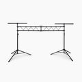 On-Stage LS7730, Lighting Stand with Truss, Height Adjustment 65" - 129", 120" Length, 200 lbs Total Weight Capacity, 48" Base Spread, Aluminum Construction, Black