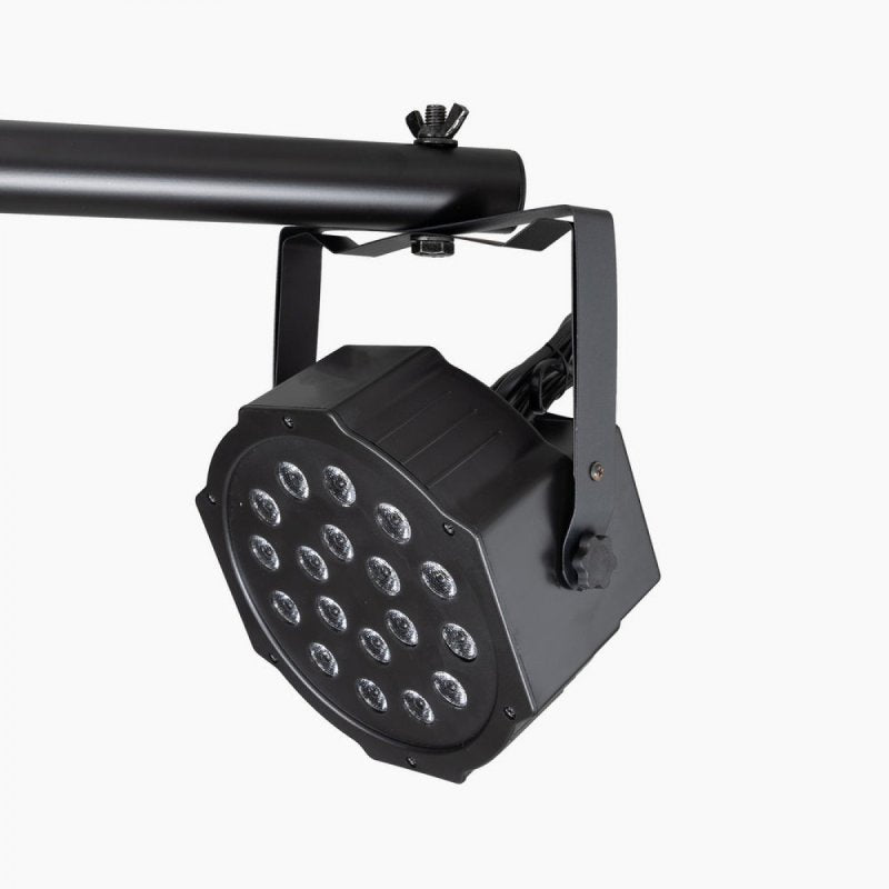 On-Stage LS7730, Lighting Stand with Truss, Height Adjustment 65" - 129", 120" Length, 200 lbs Total Weight Capacity, 48" Base Spread, Aluminum Construction, Black