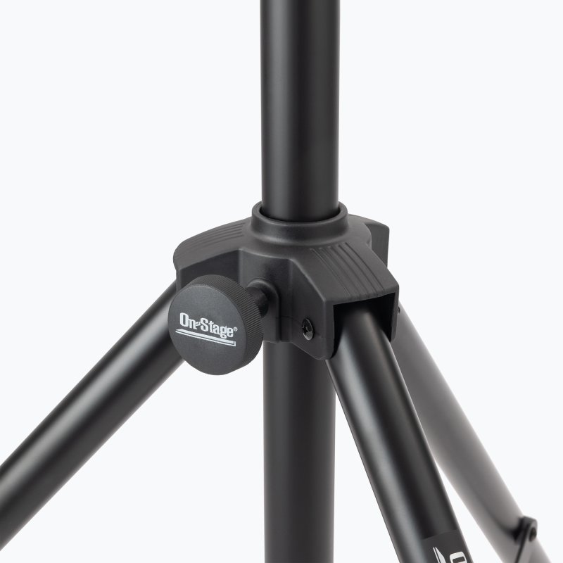 On-Stage LS7805QIK, Power Crank-Up Lighting Stand, Height Adjustment 54" - 132", 80 lbs Weight Capacity, 54" Base Spread, Aluminum and Steel Construction, Black